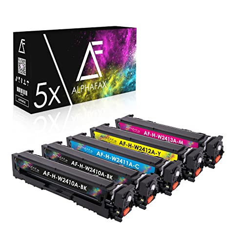 Alphafax 5 Toner kompatibel mit HP W2410A W2411A W2412A W2413A 216A für Color Laserjet Pro M183fw [MIT CHIP] von Alphafax