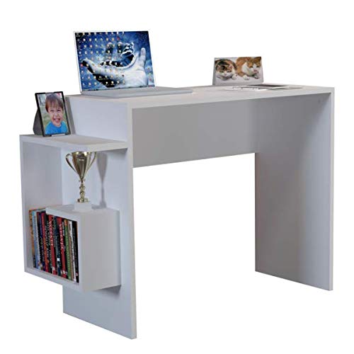 Alphamoebel 1322 Alaska Schreibtisch PC Tisch Computertisch Arbeitstisch, Weiß, Holz, mit Ablagefächer, Designertisch, 104 x 73 x 40 cm von Alphamoebel