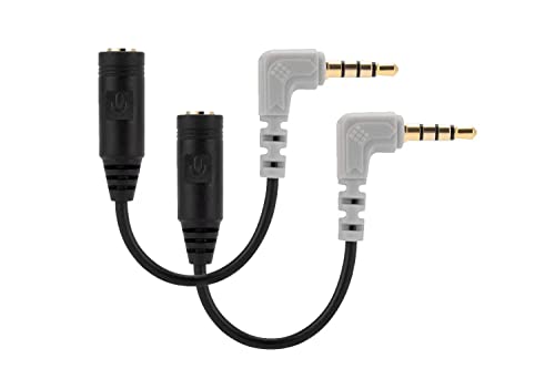 Alphatec Ersatz-SC4-Mikrofonkabel, 3,5 mm TRS auf TRRS-Adapter, verbindet Smartphones, Tablets mit Rode VideoMic Go, VideoMicro und Boya Mic Lavalier-Mikrofon, 2 Stück von Alphatec