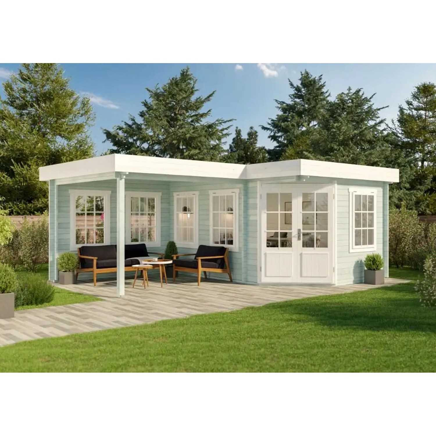 Alpholz 5-Eck Gartenhaus Pepe Flachdach Unbehandelt 422 cm x 274 cm Alpholz 5-Eck Gartenhaus Pepe Flachdach Unbehandelt 422 cm x 274 cm von Alpholz