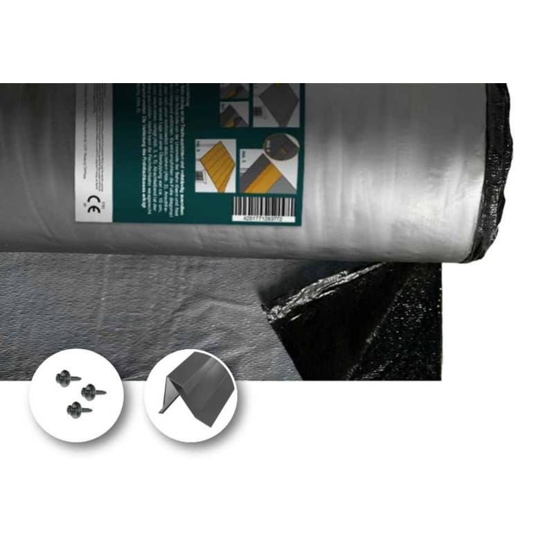 Alpholz Dacheindeckung KSK Selbstklebend Flach-& Pultdach ohne Blendbretter 2m² Anthrazit von Alpholz