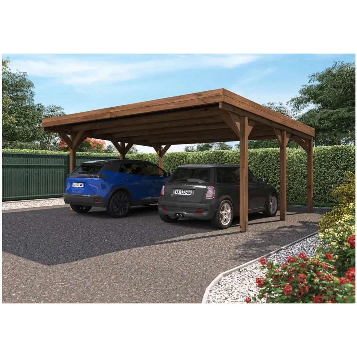 Alpholz Doppelcarport Victor KDI Braun B 604 cm x T 511 cm von Alpholz