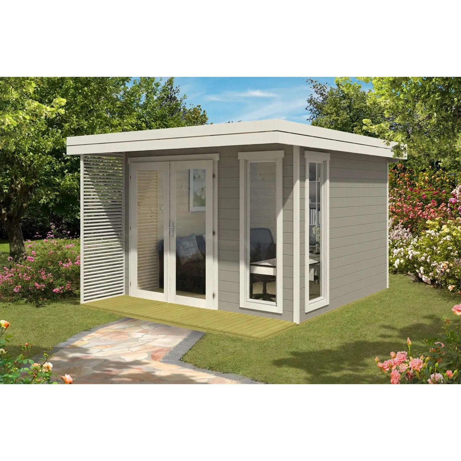 Alpholz Gartenhaus Aldo-28 D Flachdach Unbehandelt 256 cm x 406 cm Alpholz Gartenhaus Aldo-28 D Flachdach Unbehandelt 256 cm x 406 cm von Alpholz