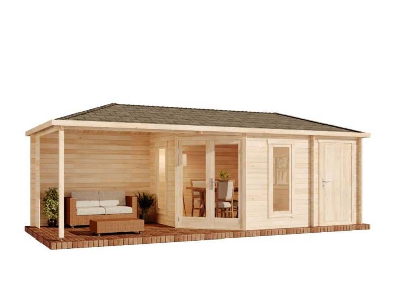 Alpholz Gartenhaus Holz 5-Eck Liwa mit Anbau, BxT: 714x302 cm von Alpholz