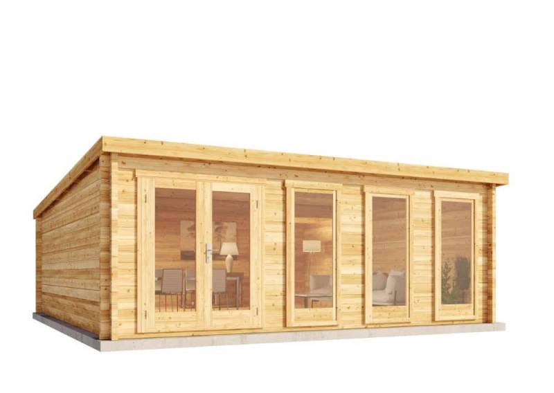 Alpholz Gartenhaus Holz Atrium-D, BxT: 600x625 cm, in Naturbelassen mit 40mm Wandstärke von Alpholz