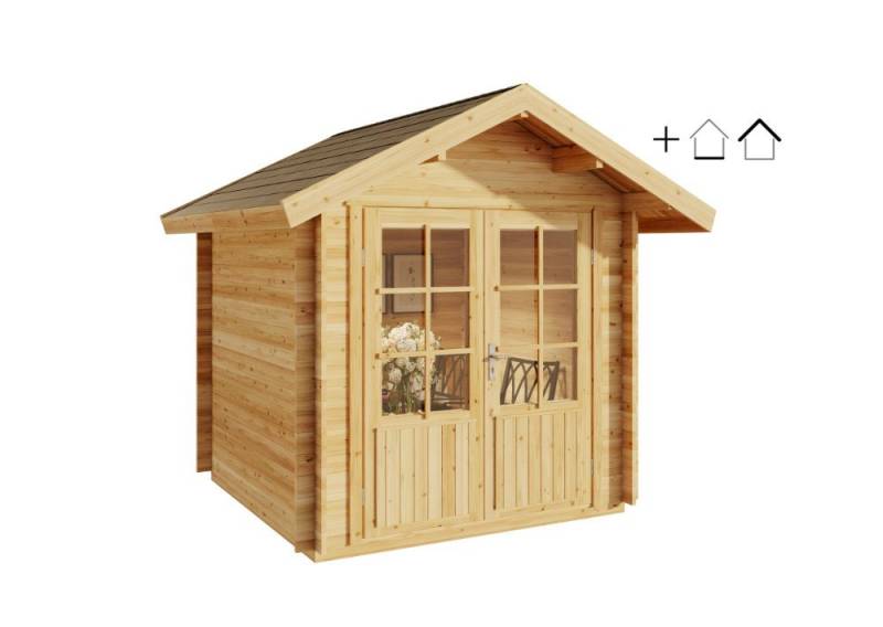 Alpholz Gartenhaus Holz Set - Palma, BxT: 261x261 cm, (Set), in Naturbelassen Inkl. Fußboden & Dacheindeckung von Alpholz