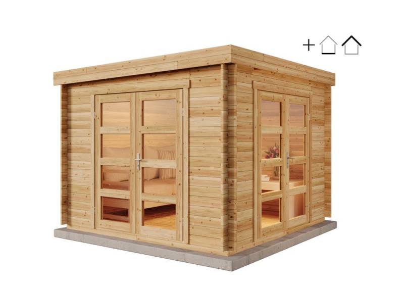 Alpholz Gartenhaus Holz Set - Paloma Beach, BxT: 304x304 cm, (Set), in Naturbelassen Inkl. Fußboden & Dacheindeckung von Alpholz