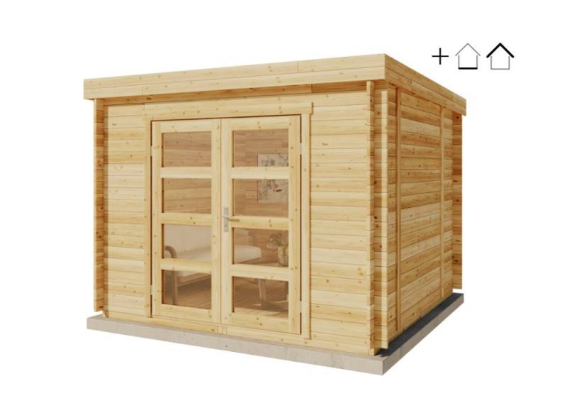 Alpholz Gartenhaus Holz Set - Paloma Sol, BxT: 304x304 cm, (Set), in Naturbelassen Inkl. Fußboden & Dacheindeckung von Alpholz