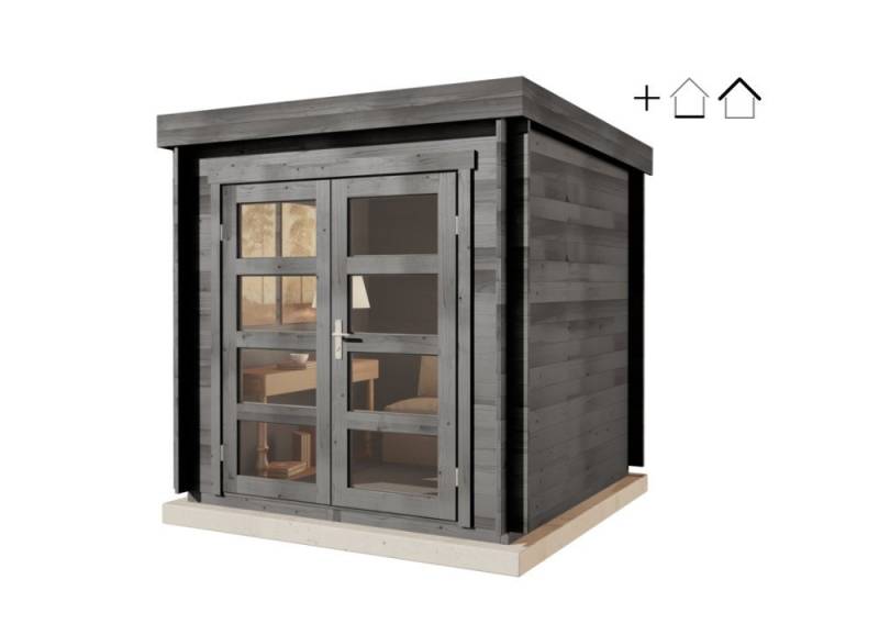 Alpholz Gartenhaus Holz Set - Paloma petit, BxT: 234x234 cm, (Set), in Imprägniert (Grau) Inkl. Fußboden & Dacheindeckung von Alpholz