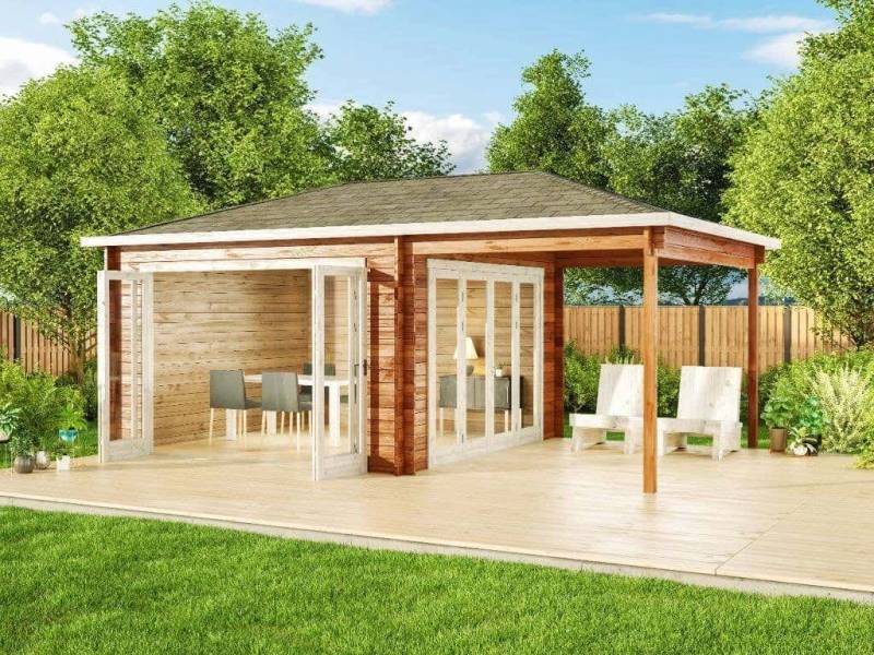 Alpholz Gartenhaus Holz Sunshine ISO mit Schleppdach, BxT: 598x370 cm von Alpholz