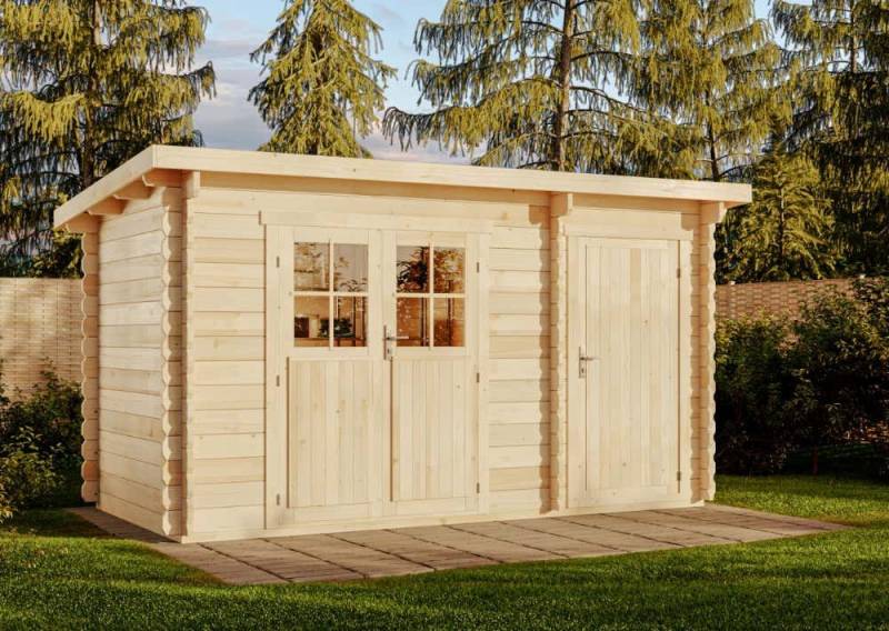 Alpholz Gartenhaus Holz Korfu mit Anbau, BxT: 402x224 cm von Alpholz