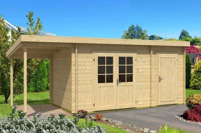 Alpholz Gartenhaus Holz Maria mit Anbau & Schleppdach, BxT: 600x279 cm von Alpholz