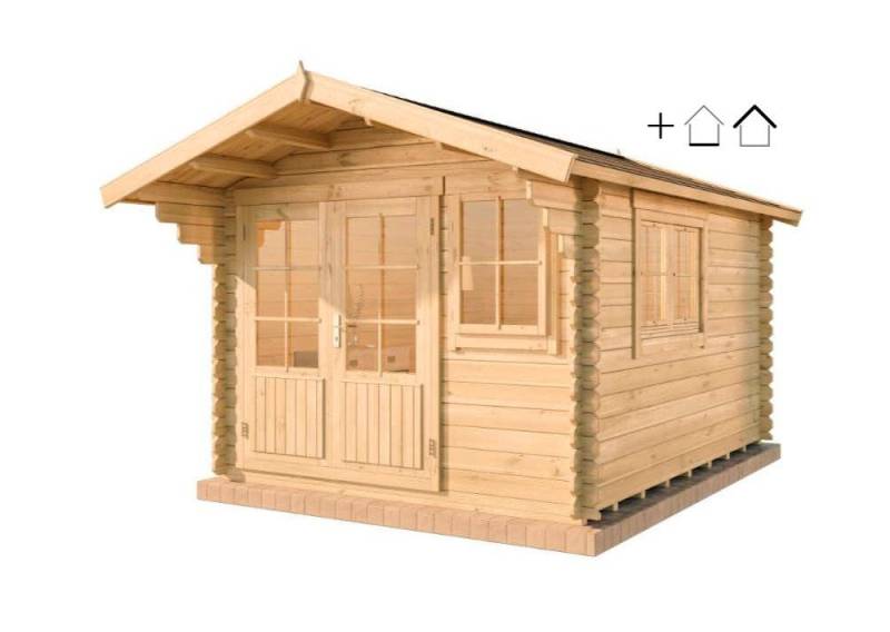 Alpholz Gartenhaus Holz Set - Gabriel-34 300 x 400 cm imprägniert, BxT: 358x467 cm, (Set), Inkl. Fußboden & Dacheindeckung von Alpholz