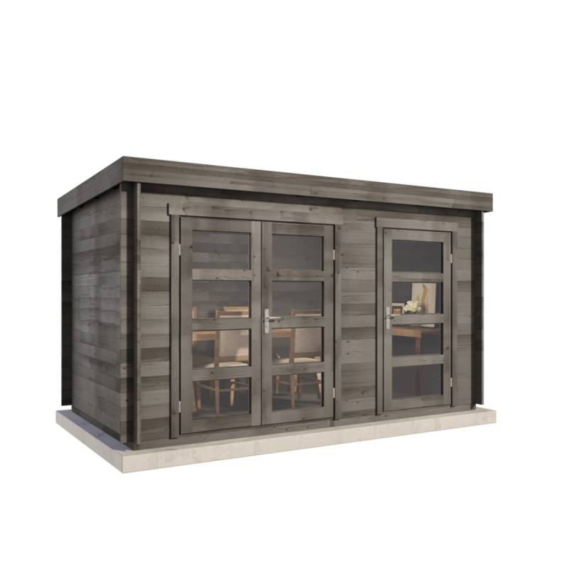 Alpholz Gartenhaus Set Paloma Grande Imprägniert Grau 404x234cm inkl. Dacheindeckung und Fußboden von Alpholz