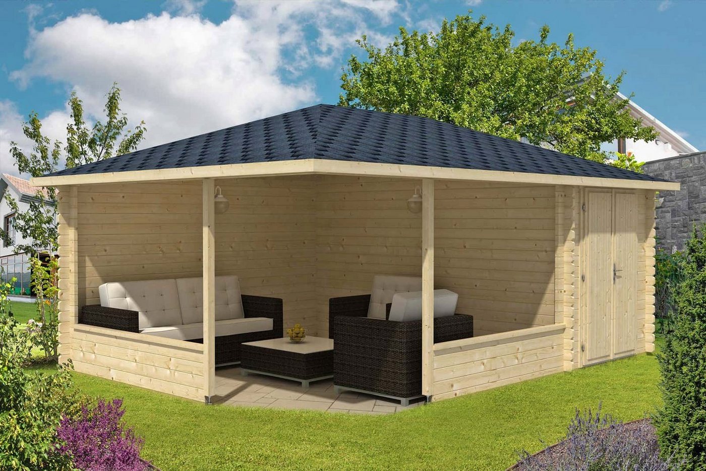 Alpholz Pavillon 5-Eck Maik-40 mit Anbau Alpholz Pavillon 5-Eck Maik-40 mit Anbau von Alpholz