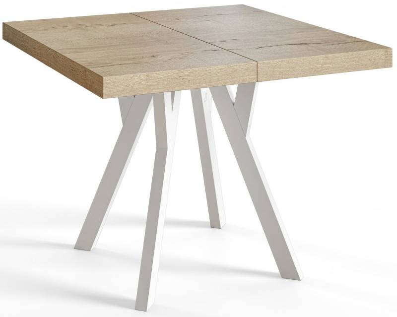 Alpi-Möbel Esstisch Wohnzimmertisch - Ausziehbarer rechteckiger Tisch - Halifax Eiche, Ausziehbar, 2 x Einsatz 50 cm von Alpi-Möbel