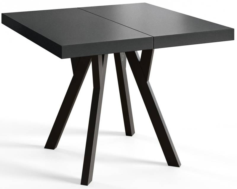 Alpi-Möbel Esstisch Wohnzimmertisch - Ausziehbarer rechteckiger Tisch - Schwarz, Ausziehbar, 2 x Einsatz 50 cm von Alpi-Möbel