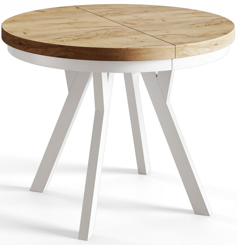 Alpi-Möbel Esstisch Wohnzimmertisch - Ausziehbarer runder Tisch 80-120 cm - Craft Eiche, Ausziehbar, 1 x Einsatz 50 cm Alpi-Möbel Esstisch Wohnzimmertisch - Ausziehbarer runder Tisch 80-120 cm - Craft Eiche, Ausziehbar, 1 x Einsatz 50 cm von Alpi-Möbel