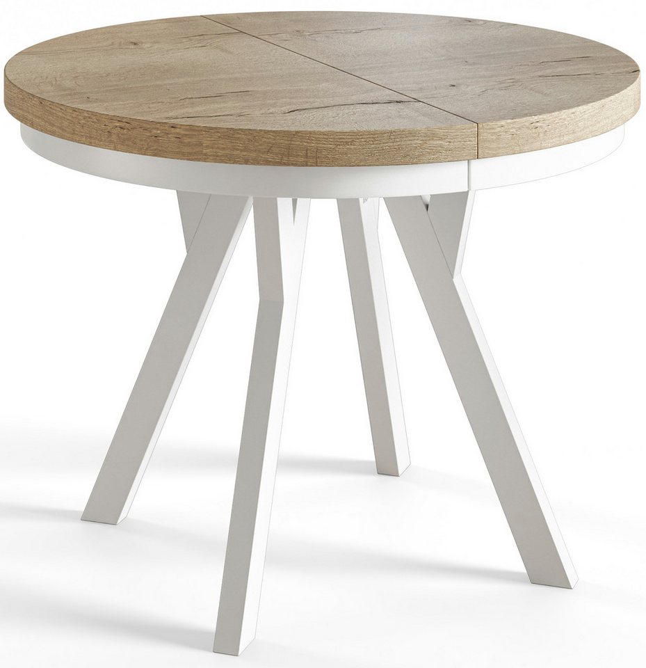 Alpi-Möbel Esstisch Wohnzimmertisch - Ausziehbarer runder Tisch 80-120 cm - Halifax Eiche, Ausziehbar, 2 x Einsatz 50 cm Alpi-Möbel Esstisch Wohnzimmertisch - Ausziehbarer runder Tisch 80-120 cm - Halifax Eiche, Ausziehbar, 2 x Einsatz 50 cm von Alpi-Möbel