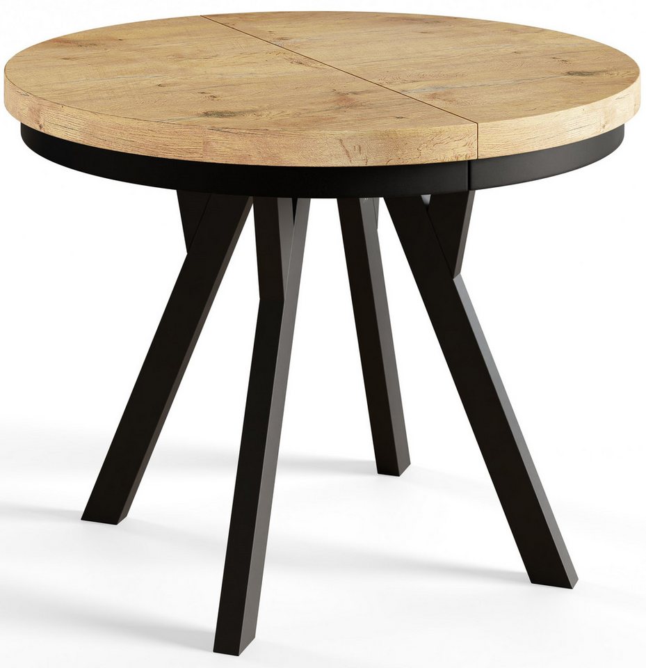 Alpi-Möbel Esstisch Wohnzimmertisch - Ausziehbarer runder Tisch 80-120 cm - Lancelot Eiche, Ausziehbar, 1 x Einsatz 50 cm Alpi-Möbel Esstisch Wohnzimmertisch - Ausziehbarer runder Tisch 80-120 cm - Lancelot Eiche, Ausziehbar, 1 x Einsatz 50 cm von Alpi-Möbel