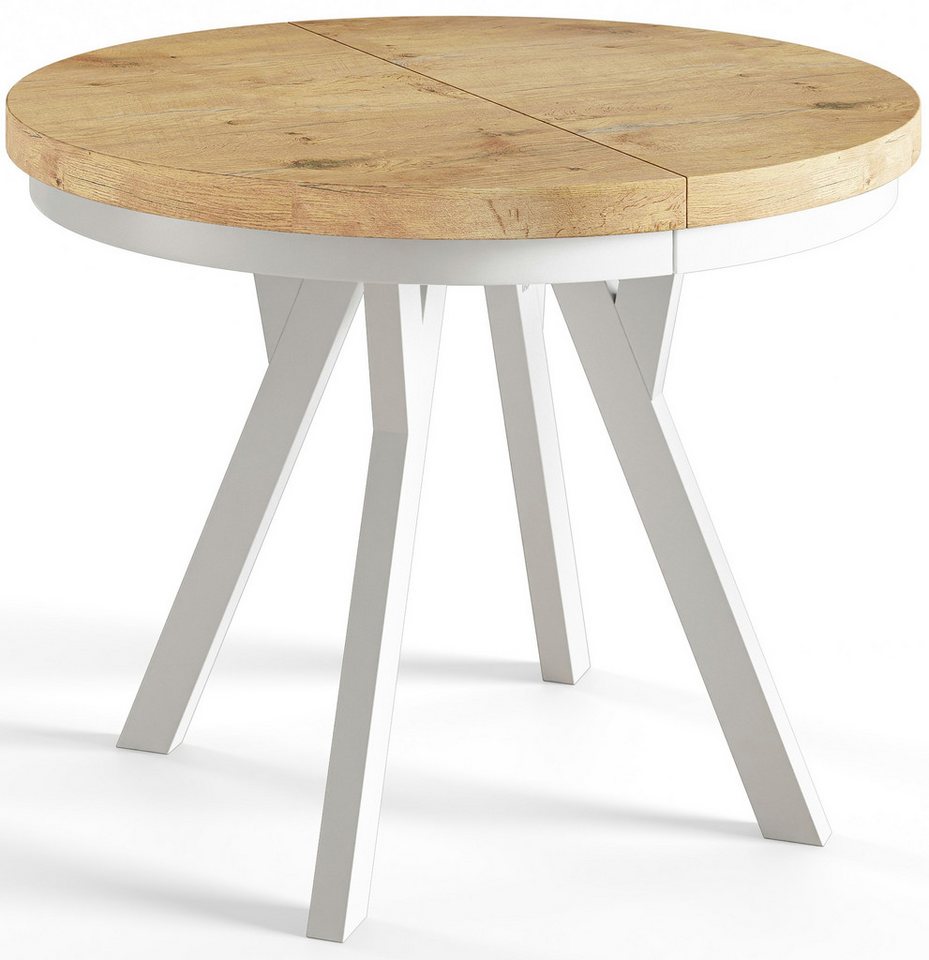 Alpi-Möbel Esstisch Wohnzimmertisch - Ausziehbarer runder Tisch 80-120 cm - Lancelot Eiche, Ausziehbar, 1 x Einsatz 50 cm Alpi-Möbel Esstisch Wohnzimmertisch - Ausziehbarer runder Tisch 80-120 cm - Lancelot Eiche, Ausziehbar, 1 x Einsatz 50 cm von Alpi-Möbel
