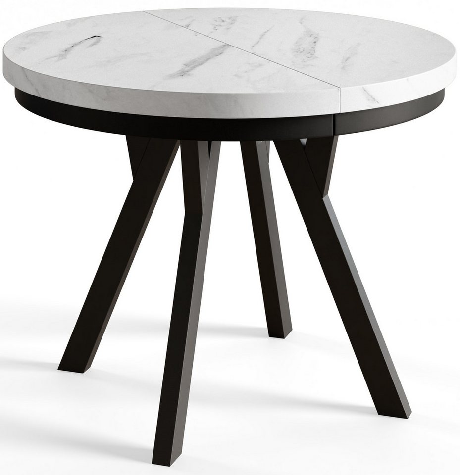 Alpi-Möbel Esstisch Wohnzimmertisch - Ausziehbarer runder Tisch 80-120 cm - Marmor, Ausziehbar, 2 x Einsatz 50 cm Alpi-Möbel Esstisch Wohnzimmertisch - Ausziehbarer runder Tisch 80-120 cm - Marmor, Ausziehbar, 2 x Einsatz 50 cm von Alpi-Möbel