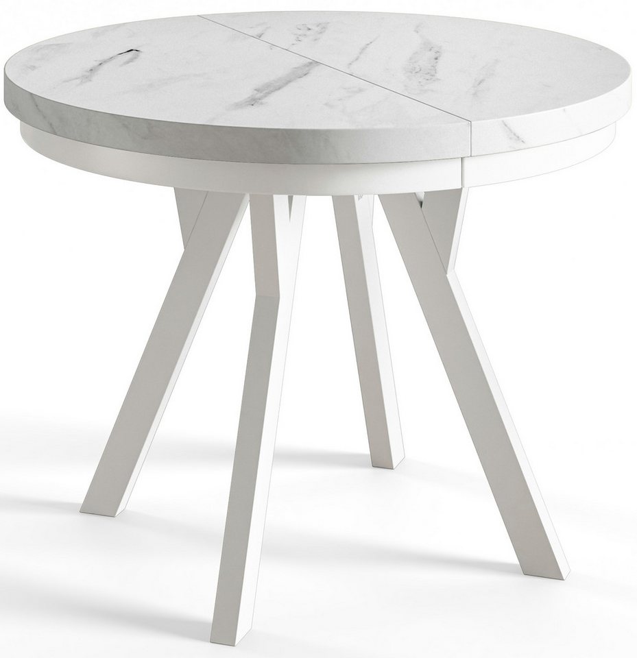 Alpi-Möbel Esstisch Wohnzimmertisch - Ausziehbarer runder Tisch 80-120 cm - Marmor, Ausziehbar, 2 x Einsatz 50 cm Alpi-Möbel Esstisch Wohnzimmertisch - Ausziehbarer runder Tisch 80-120 cm - Marmor, Ausziehbar, 2 x Einsatz 50 cm von Alpi-Möbel