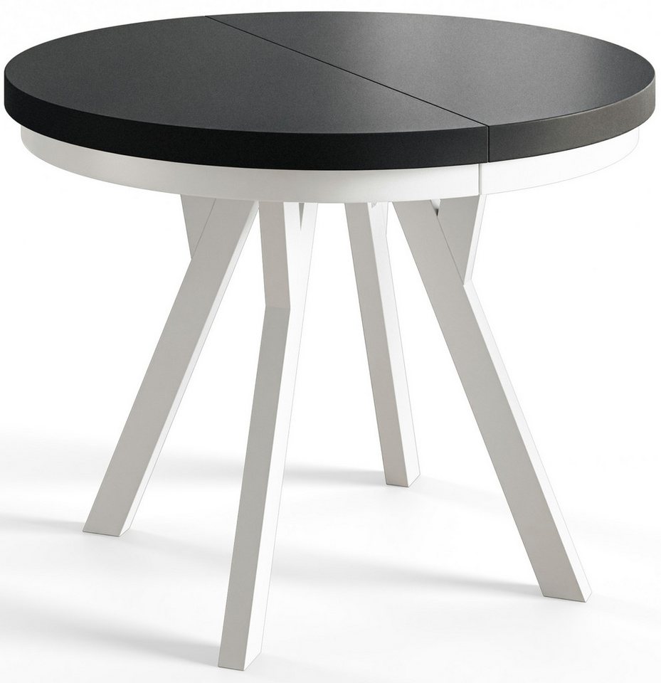 Alpi-Möbel Esstisch Wohnzimmertisch - Ausziehbarer runder Tisch 80-120 cm - Schwarz, Ausziehbar, 2 x Einsatz 50 cm Alpi-Möbel Esstisch Wohnzimmertisch - Ausziehbarer runder Tisch 80-120 cm - Schwarz, Ausziehbar, 2 x Einsatz 50 cm von Alpi-Möbel