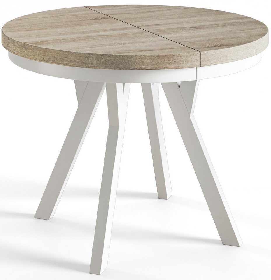Alpi-Möbel Esstisch Wohnzimmertisch - Ausziehbarer runder Tisch 80-120 cm - Sonoma Eiche, Ausziehbar, 2 x Einsatz 50 cm Alpi-Möbel Esstisch Wohnzimmertisch - Ausziehbarer runder Tisch 80-120 cm - Sonoma Eiche, Ausziehbar, 2 x Einsatz 50 cm von Alpi-Möbel