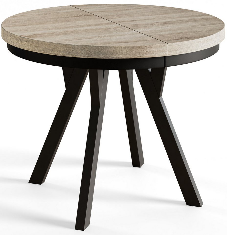 Alpi-Möbel Esstisch Wohnzimmertisch - Ausziehbarer runder Tisch 80-120 cm - Sonoma Eiche, Ausziehbar, 2 x Einsatz 50 cm Alpi-Möbel Esstisch Wohnzimmertisch - Ausziehbarer runder Tisch 80-120 cm - Sonoma Eiche, Ausziehbar, 2 x Einsatz 50 cm von Alpi-Möbel