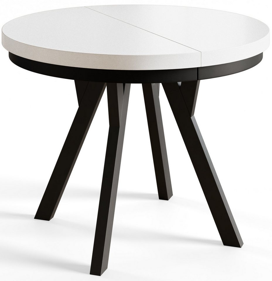 Alpi-Möbel Esstisch Wohnzimmertisch - Ausziehbarer runder Tisch 80-120 cm - Weiß, Ausziehbar, 2 x Einsatz 50 cm Alpi-Möbel Esstisch Wohnzimmertisch - Ausziehbarer runder Tisch 80-120 cm - Weiß, Ausziehbar, 2 x Einsatz 50 cm von Alpi-Möbel