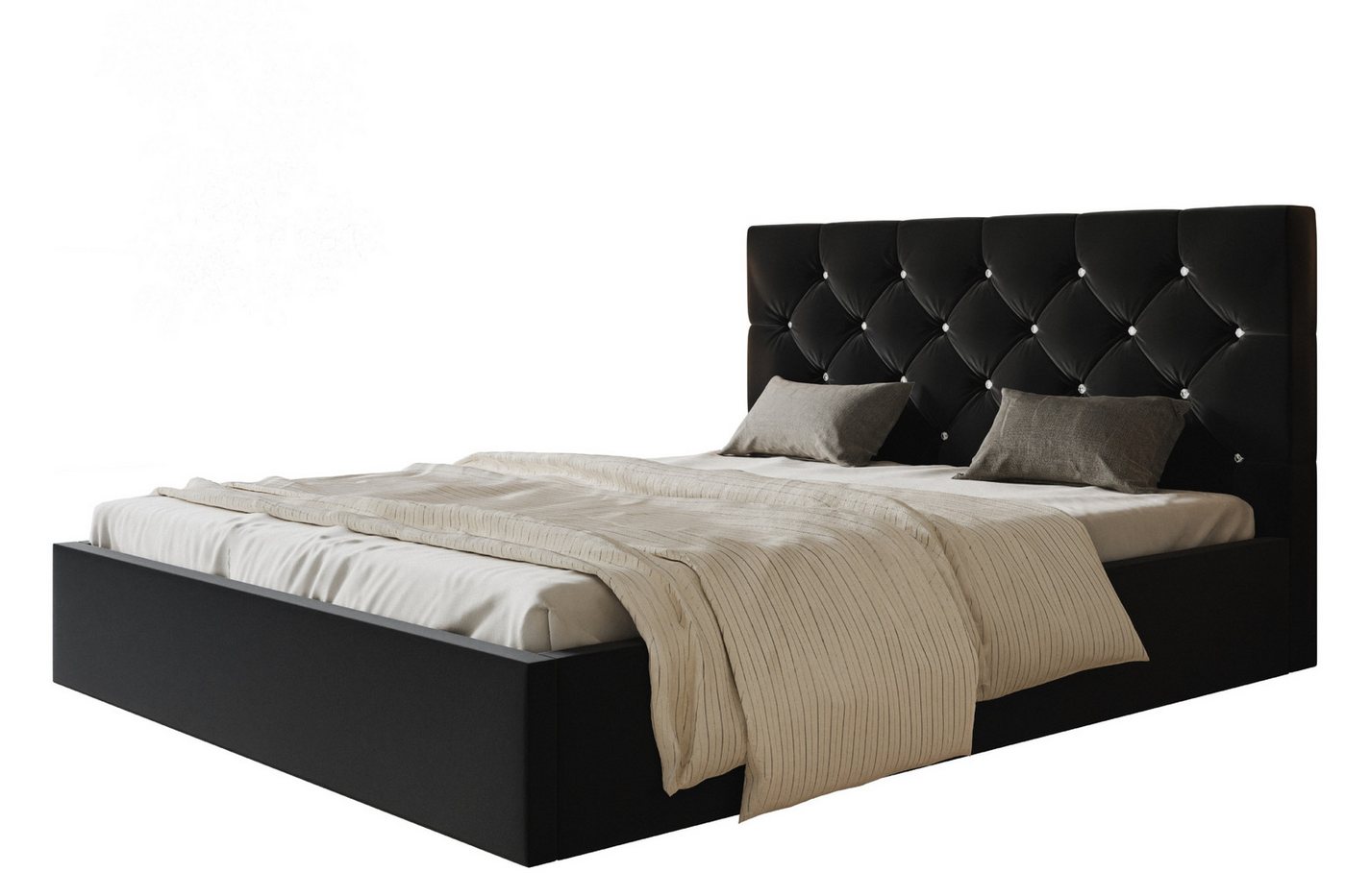 Alpi-Möbel Polsterbett mit Kopfteil BOSTON SLIM - 200x200 cm, Schwarz Alpi-Möbel Polsterbett mit Kopfteil BOSTON SLIM - 200x200 cm, Schwarz von Alpi-Möbel