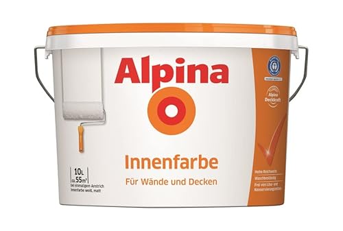 Alpina 5 L. &10 L. weiße Wandfarben für Innen, verschiedene Eigenschaften (10 Liter, Alpina Innenfarbe - für Wände & Decken) von Alpina Farben GmbH