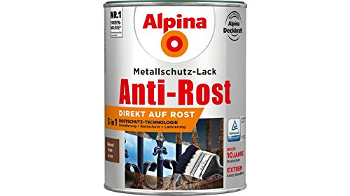 Alpina Metallschutzlack Anti-Rost Braun 2,5 Liter glänzend von Alpina