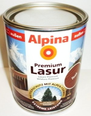 ALPINA Premium Lasur, 750 ml, Holz Dickschichtlasur außen, Farblos, von Alpina