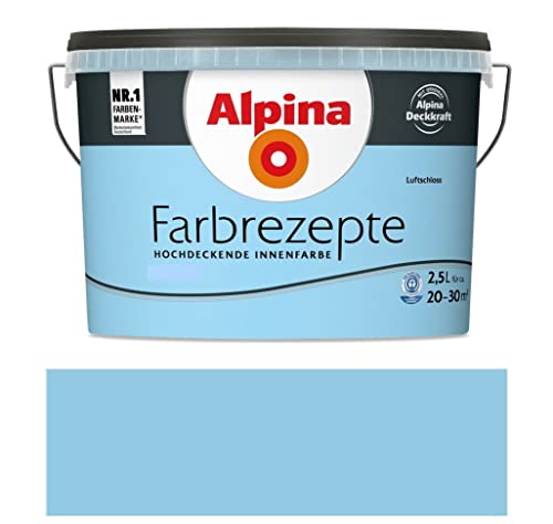 Alpina Wandfarbe, Farbrezepte 2,5 Liter Luftschloss Matt, hochdeckende Farbe von Alpina
