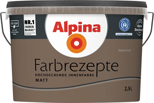 ALPINA Wandfarbe, Farbrezepte 2,5 Liter Sanfte Erde Matt, hochdeckende Farbe von Alpina