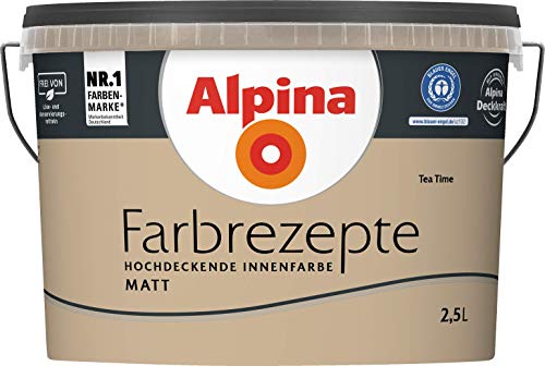 ALPINA Wandfarbe, Farbrezepte 2,5 Liter Tea Time Matt, hochdeckende Farbe von Alpina