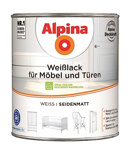 Alpina Weißlack für Möbel und Türen 2 Liter seidenmatt von Alpina