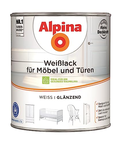 Alpina Weißlack für Möbel und Türen 2 Liter glänzend von Alpina