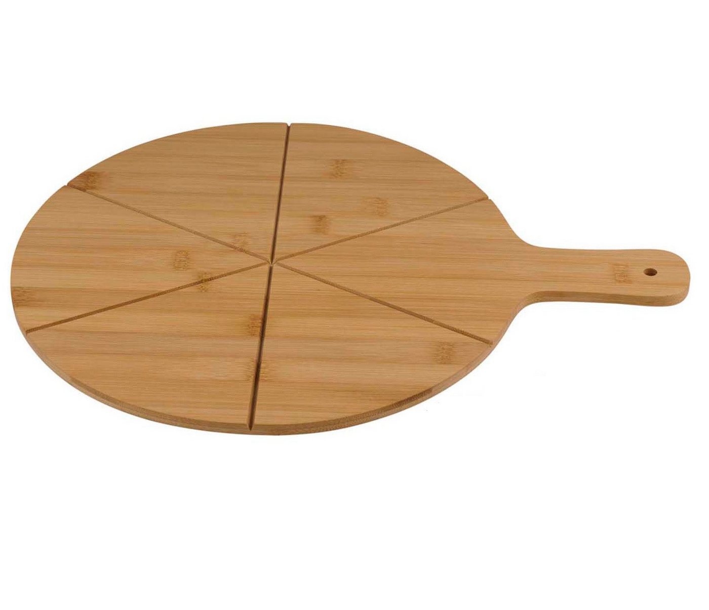 *Alpina* Pizzaschneidebrett Schneidebrett ca. 34cm Echtholz Bambus, (1-St) von *Alpina*