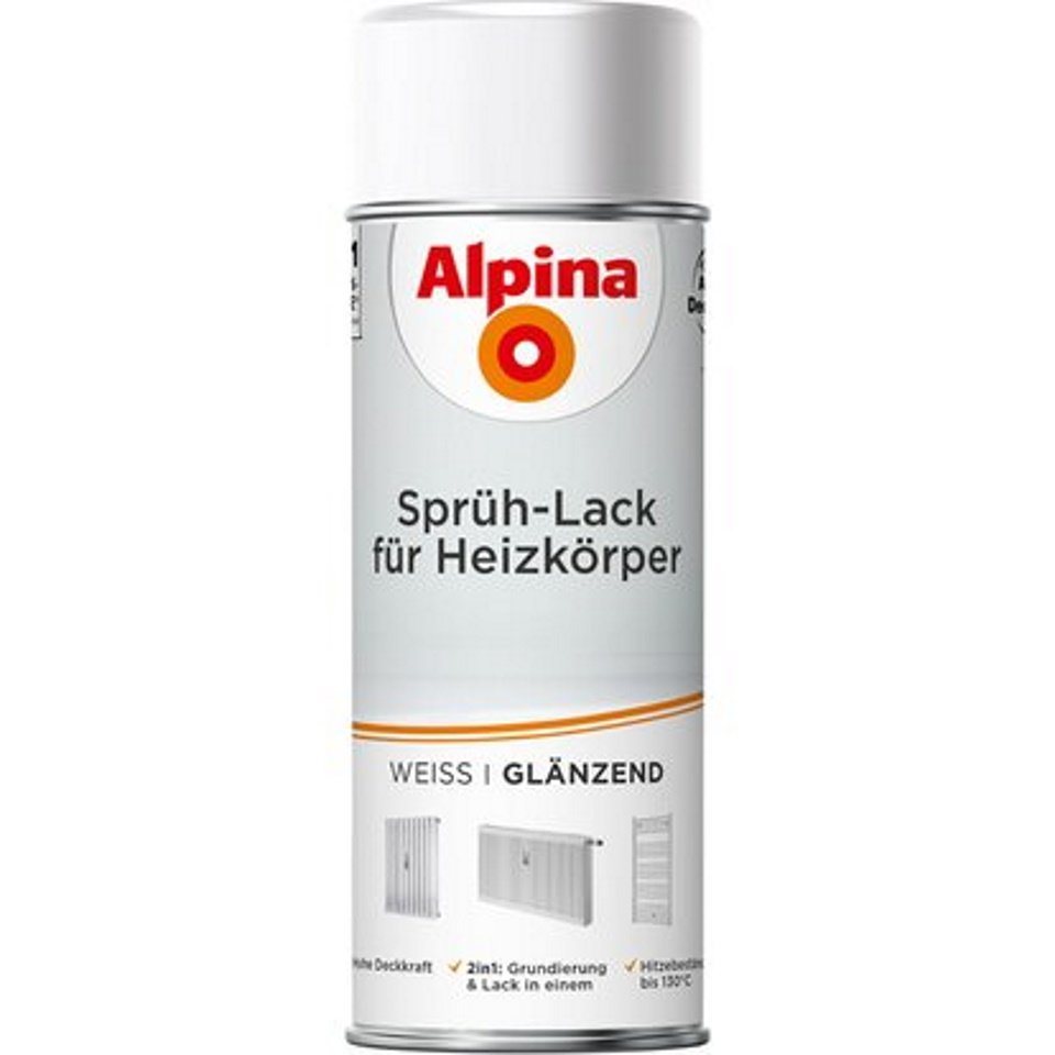 Alpina Sprühlack Sprühlack für Heizkörper weiß 400 ml glänzend von Alpina