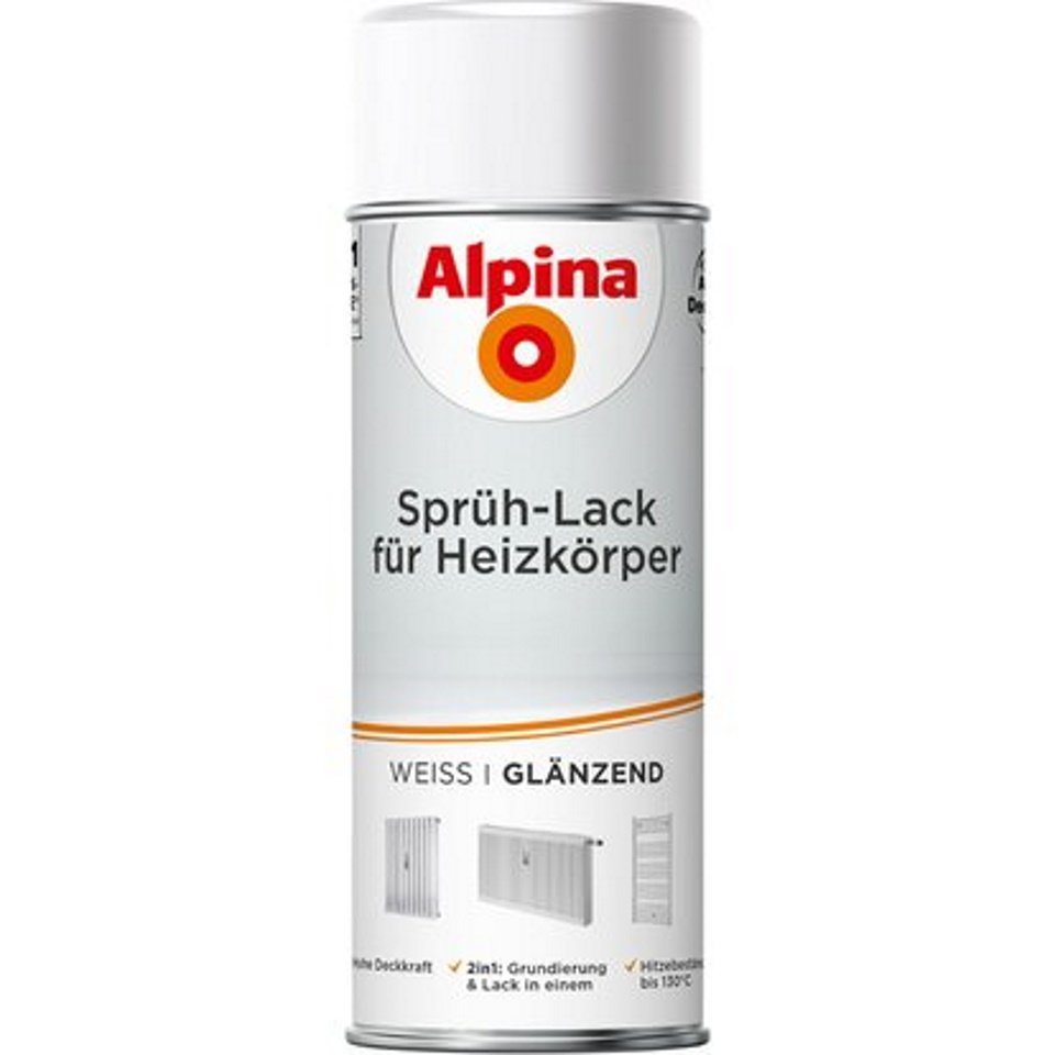 Alpina Sprühlack Sprühlack für Heizkörper weiß 400 ml glänzend Alpina Sprühlack Sprühlack für Heizkörper weiß 400 ml glänzend von Alpina