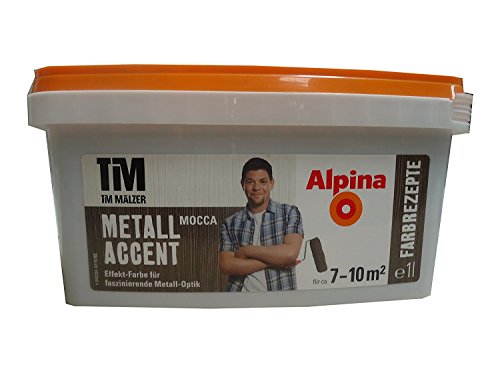 Alpina, Tim Mälzer Farbrezepte, Metall Accent Mocca, 1 L., Effekt-Farbe, Wandfarbe von Alpina