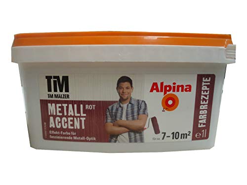 Alpina, Tim Mälzer Farbrezepte, Metall Accent Rot, 1 L., Effekt-Farbe, Wandfarbe von Alpina