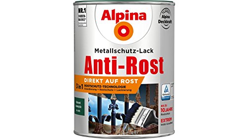 Alpina Metallschutzlack Anti-Rost Dunkelgrün 2,5 Liter glänzend von Alpina