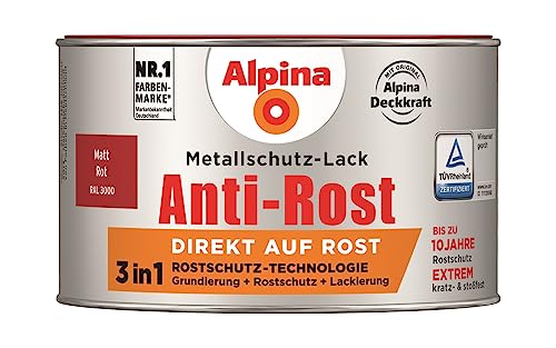 Alpina Metallschutzlack Anti-Rost Rot 300ml matt von Alpina