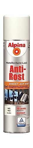 Alpina Metallschutzlack Anti-Rost Weiß 400ml Sprühdose matt von Alpina