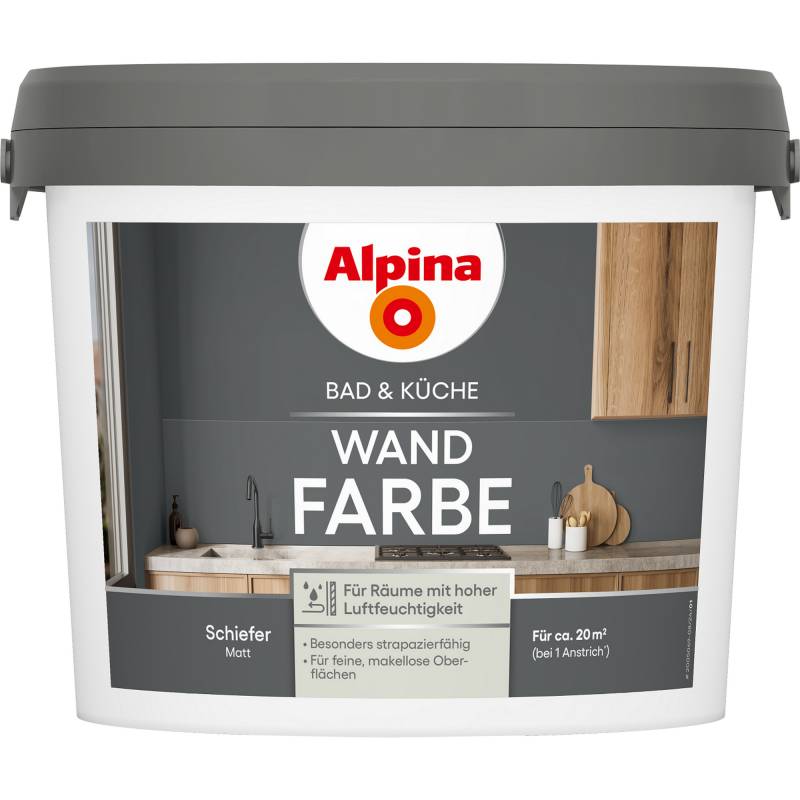 Alpina Bad- und Küchenfarbe Schiefer 2,5 l von Alpina