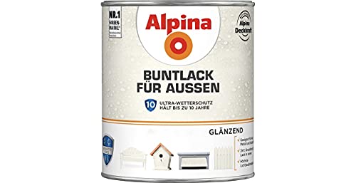 Alpina Buntlack Metalllack 0,75L cremeweiss Ral 9001 glänzend Außen von Alpina